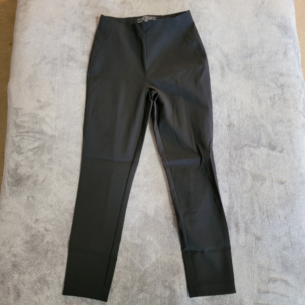 J&L Atelier Women's XS Black Slim Ankle High Waist Stretchy Pants